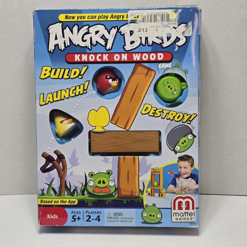Angry Birds Mattel Knock on Wood Board Game 2-4 Players Hands-On Version